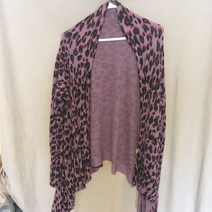 Purple cheetah print cardigan